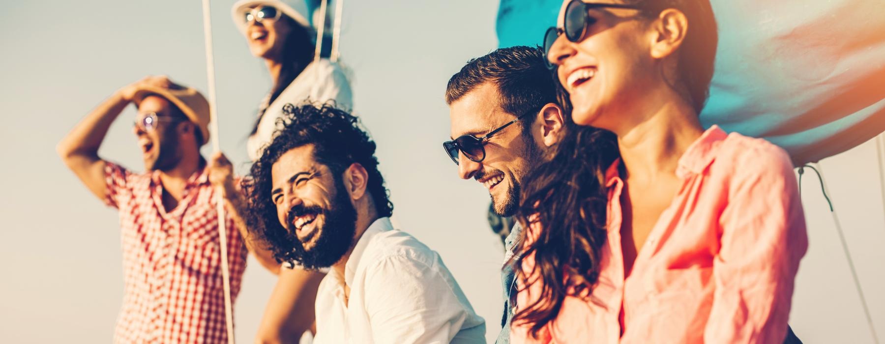 a group of people on a boat